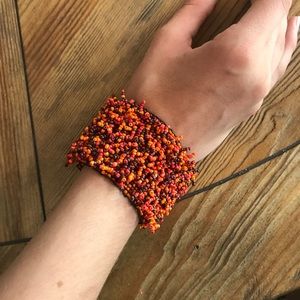 Stretch beaded cuff bracelet